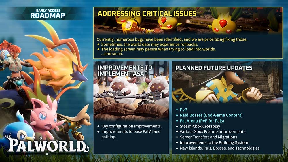 Palworld content roadmap