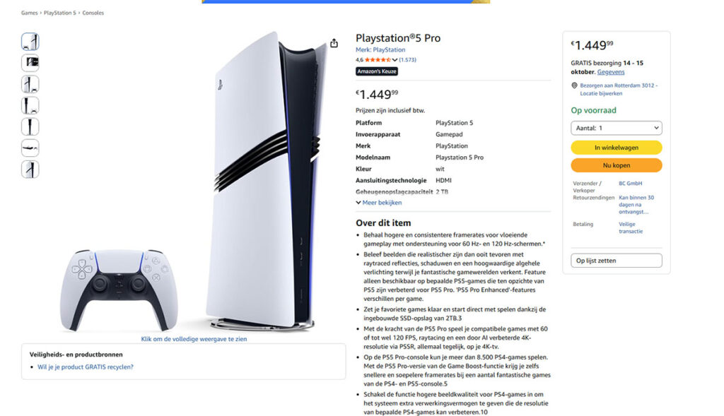 PS5-Pro-prijsstijging-Amazon
